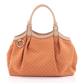 Gucci Sukey Tote Diamante Canvas Medium Orange 2375504