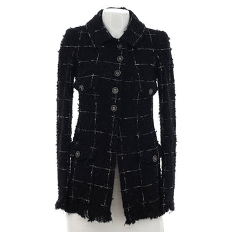 Chanel Women's Four Pocket Long Jacket Sequin Embellished Tweed