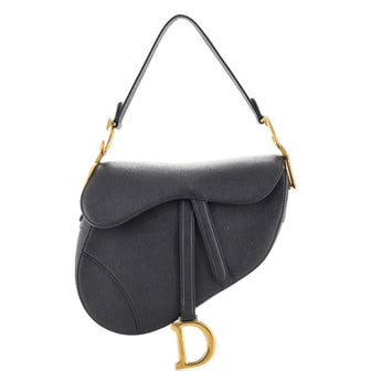 Christian Dior Saddle Handbag Leather Medium