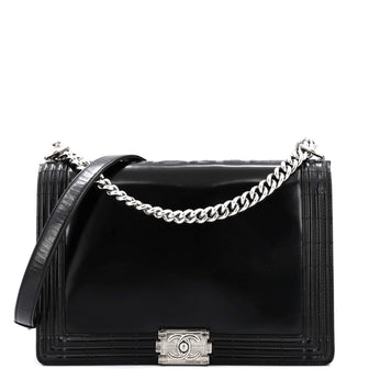 Chanel Reverso Boy Flap Bag Glazed Calfskin Large