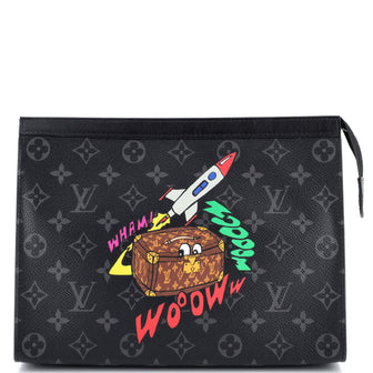 Louis Vuitton Pochette Voyage Comic Trunk Monogram Eclipse Canvas MM