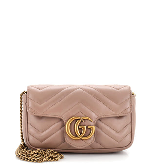 Gucci GG Marmont Flap Bag Matelasse Leather Super Mini Neutral 2376231