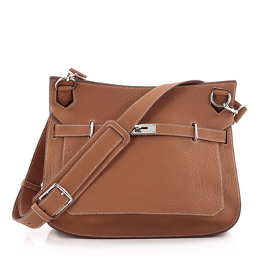 Hermes Jypsiere Handbag Fjord 37 Brown 2376301