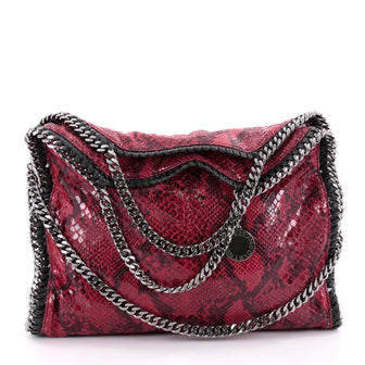 Stella McCartney Falabella Fold Over Bag Faux Python Red 2376303