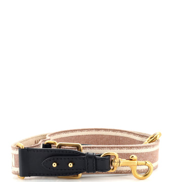 Christian Dior Logo Shoulder Strap Embroidered Canvas Thin