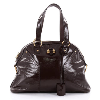 Saint Laurent Muse Shoulder Bag Patent Large Brown 2376401