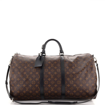 Louis Vuitton Keepall Bandouliere Bag Macassar Monogram Canvas 55 Brown  2376671