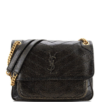 Saint Laurent Niki Chain Flap Bag Matelasse Chevron Leather Medium