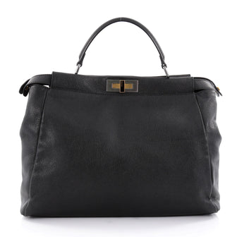 Fendi Peekaboo Handbag Leather Large Black 2376801