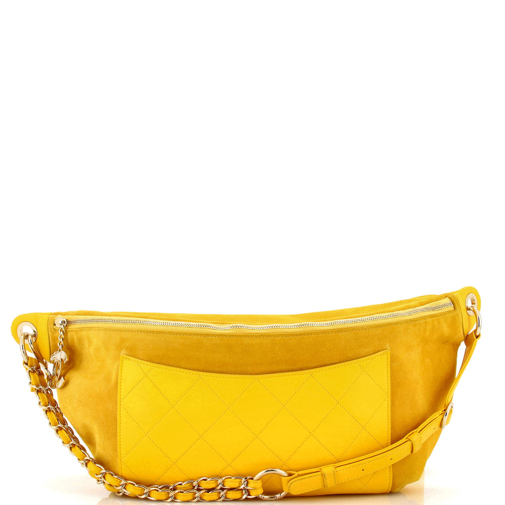Chanel x Pharrell Waist Bag Yellow in Suede with Silver-tone - US