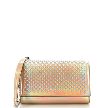 Christian Louboutin Paloma Clutch Spiked Holographic Leather