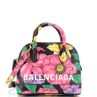 Balenciaga Logo Ville Bag Printed Leather XXS