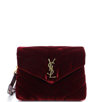 Saint Laurent Loulou Shoulder Bag Matelasse Chevron Velvet Toy