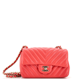Chanel Classic Single Flap Bag Chevron Lambskin Mini