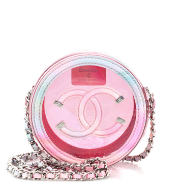 Chanel Filigree Round Clutch with Chain PVC with Lambskin Mini