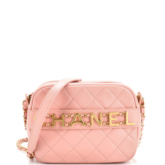 Chanel Logo Enchained Camera Case Quilted Calfskin