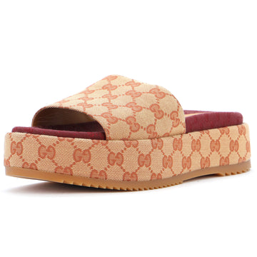 Gucci Women's Angelina Platform Slide Sandals GG Denim
