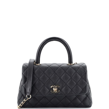 Chanel Coco Top Handle Bag Quilted Caviar Mini