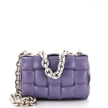 Bottega Veneta Cassette Chain Crossbody Bag Padded Maxi Intrecciato Leather