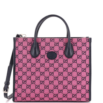 Gucci Structured Top Handle Open Tote GG Canvas Small