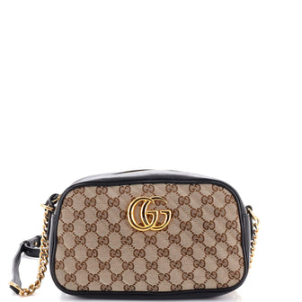 Gucci GG Marmont Shoulder Bag Diagonal Quilted GG Canvas Small