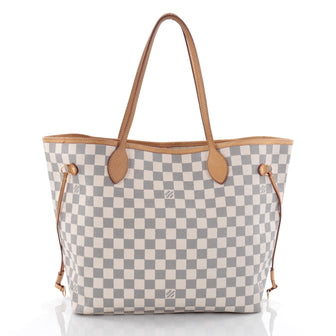 Louis Vuitton Neverfull Tote Damier MM White 2379001