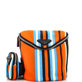 Prada Canapa Baiadera Arancio Shoulder Bag Canvas