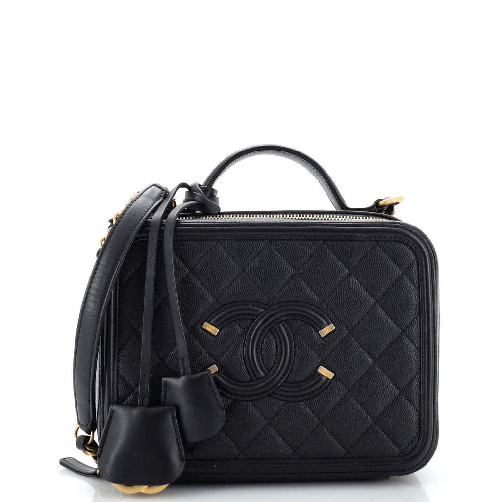 Chanel Pre-owned 2018-2019 CC Filigree Vanity Case - Black