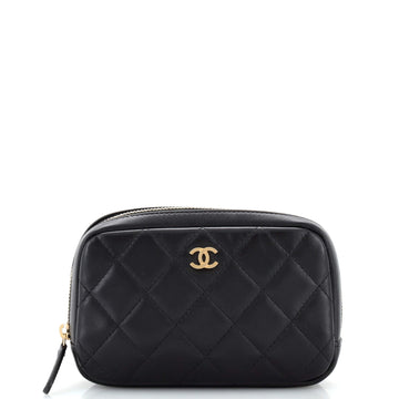 Chanel Curvy Cosmetic Pouch Quilted Lambskin Small