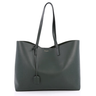Saint Laurent Shopper Tote Leather Large Green 2379701