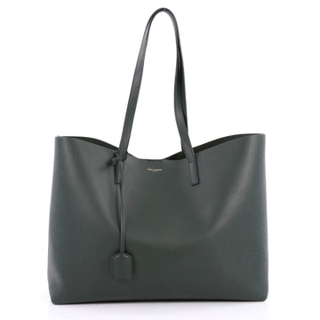 Saint Laurent Shopper Tote Leather Large Green 2379701