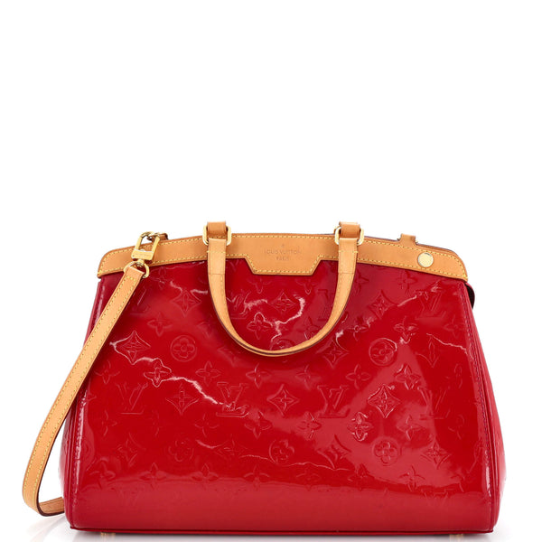 Louis Vuitton Brea Handbag Monogram Vernis MM Red 2363493