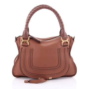 Chloe Marcie Satchel Leather Medium Brown 2379901