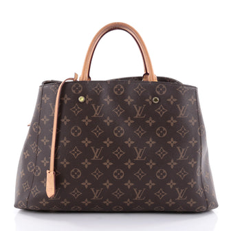 Louis Vuitton Montaigne Handbag Monogram Canvas GM Brown 2380001