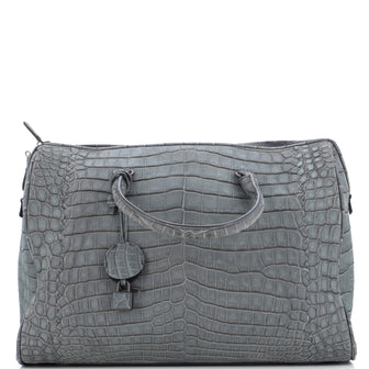 Bottega Veneta Flannel Handbag Crocodile