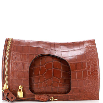 Tom Ford Alix Fold Over Bag Alligator Medium