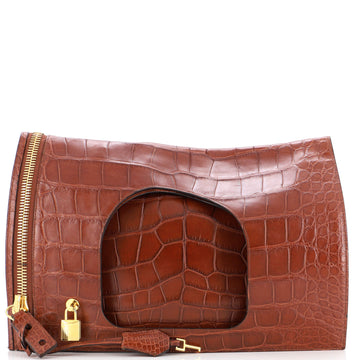 Tom Ford Alix Fold Over Bag Alligator Medium