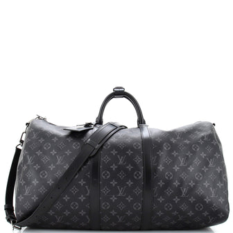 Keepall 55 Bandouliere in Monogram Eclipse Canvas