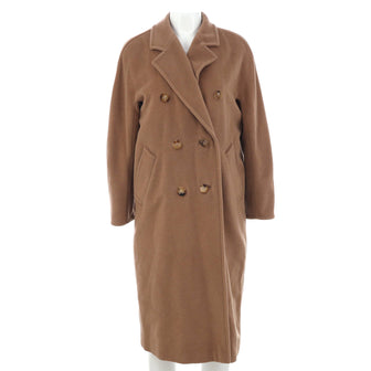 Max Mara Women's 101801 Icon Double Breasted Belted Coat Wool and Cashmere Blend