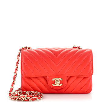 Chanel Classic Single Flap Bag Chevron Lambskin Mini