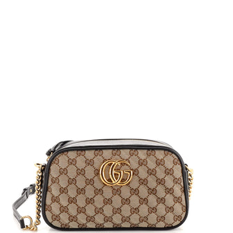 Gucci GG Marmont Shoulder Bag Diagonal Quilted GG Canvas Small