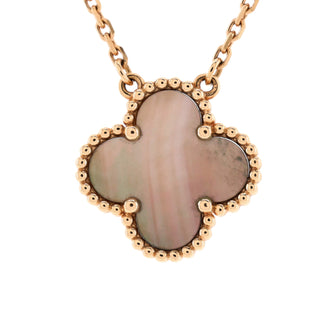 Van Cleef & Arpels Vintage Alhambra Pendant Necklace 18K Rose Gold and Mother of Pearl