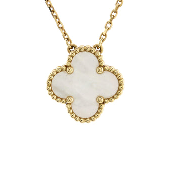 Van Cleef & Arpels Vintage Alhambra Pendant Necklace 18K Yellow Gold and Mother of Pearl