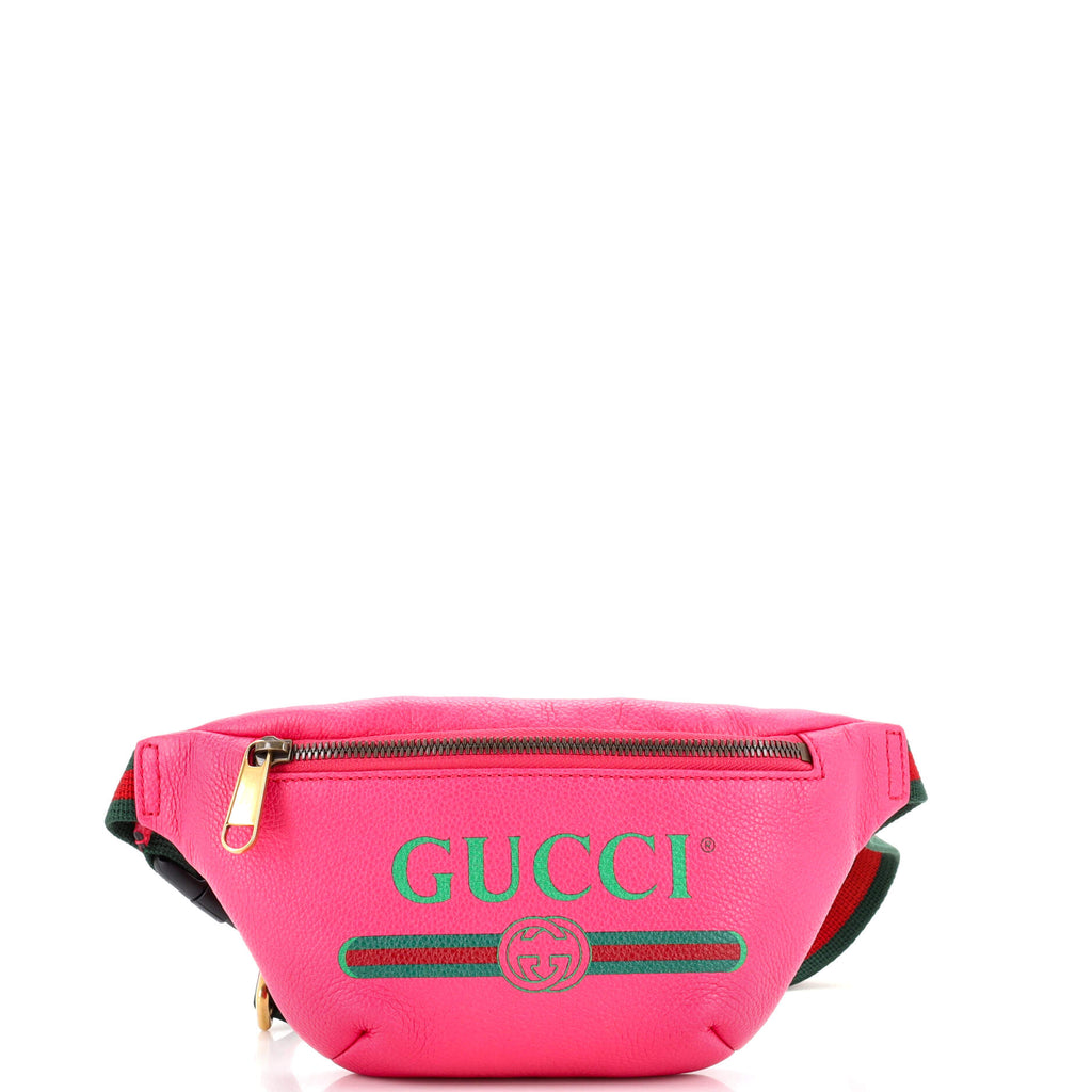 Gucci Logo Belt Printed Leather Small Pink 2381011
