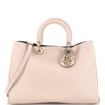 Christian Dior Diorissimo Tote Pebbled Leather Large