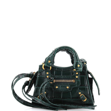 Balenciaga Neo Classic City Bag Crocodile Embossed Leather Super Nano