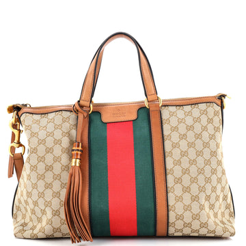 Gucci Rania Convertible Top Handle Bag Web GG Canvas Medium