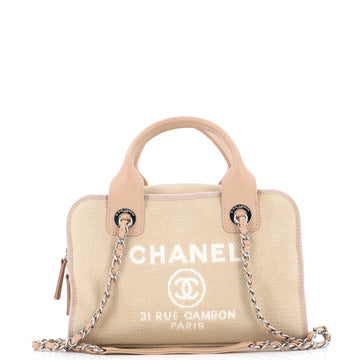 Chanel Deauville Bowling Bag Canvas Small