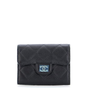 Chanel Classic Flap Card Case Quilted Caviar Black 23824514