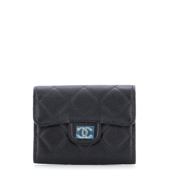 Chanel Classic Flap Card Case Quilted Caviar